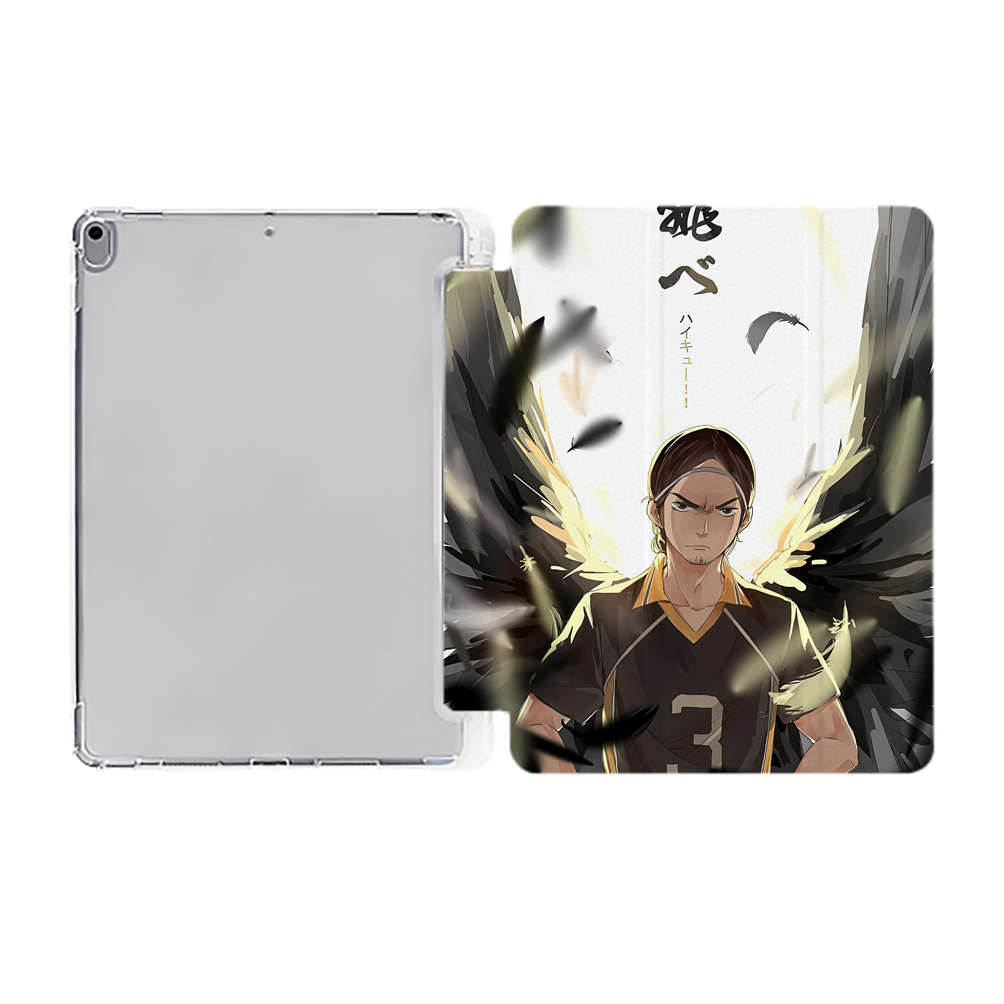 （画像用） ハイキュー!! Haikyu!! IPad ケース ペン収納付き 三つ折りスタンド PUレザー×シリコン 対応機種9.5/10.5/10.9インチ